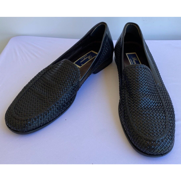 Bragano Cole Haan Shoes Mens 10M Black Leather Loafers Woven Classic main image 4
